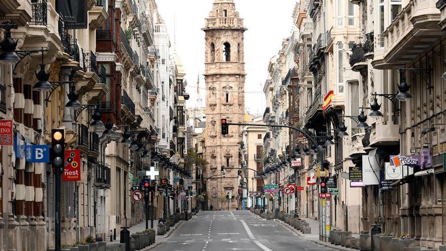 Una imagen de las calles de Valencia vacías.