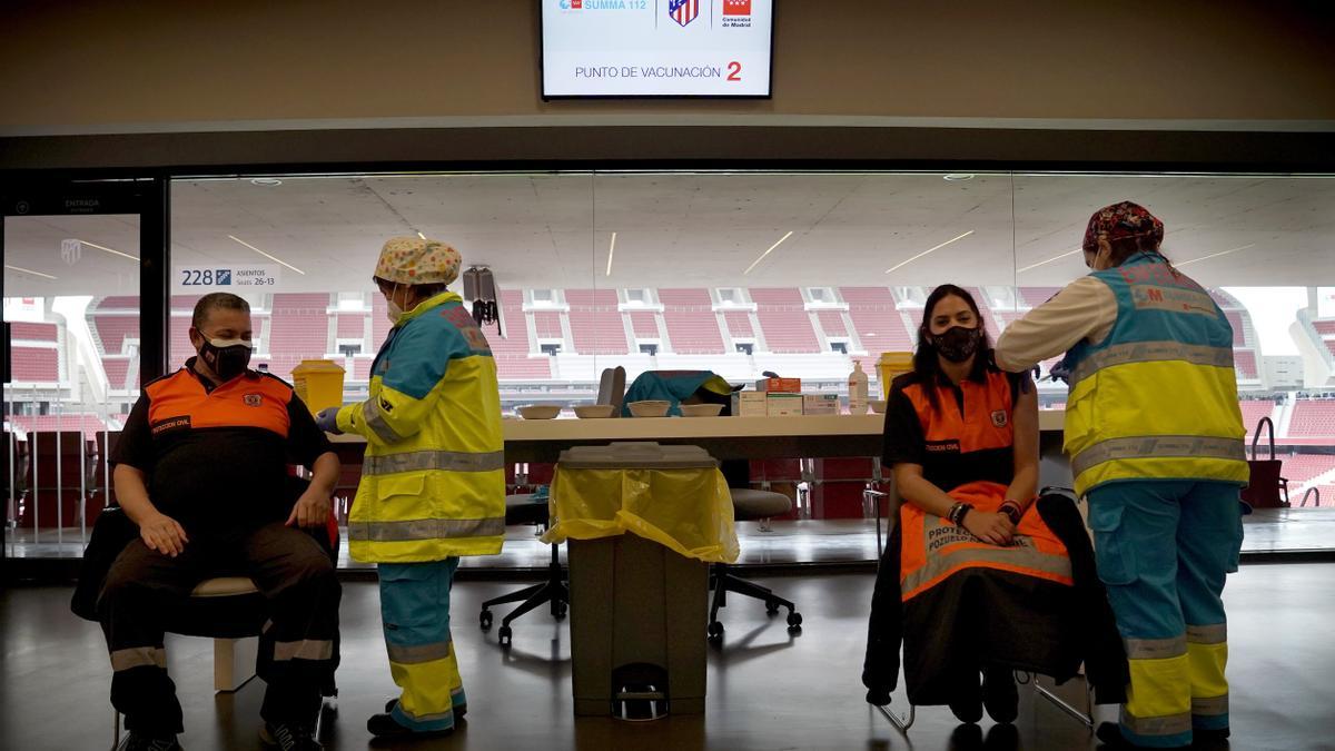 Madrid empieza a vacunar en el estadio Wanda Metropolitano