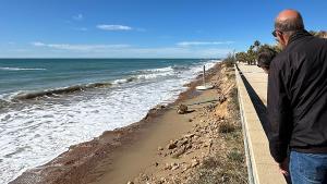 Efectos de las tormentas en la costa de Tarragona.