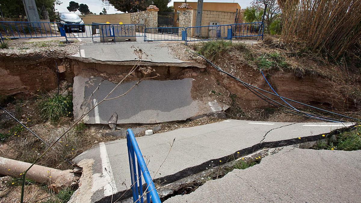 El Camí de la Molineta, en la partida de la Cañada, se desplomó en septiembre de 2019