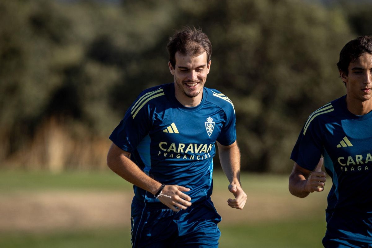 Francho, en el entrenamiento matutino de este jueves.
