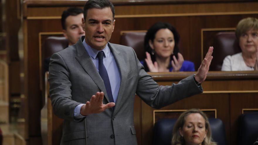 Pedro Sánchez, en la sesión de control al Gobierno en el Congreso.