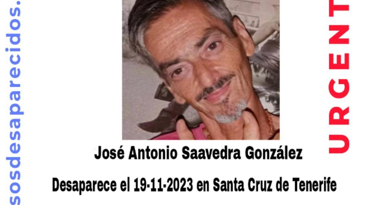 José Antonio Saavedra, desaparecido el 19 de noviembre en Tenerife.