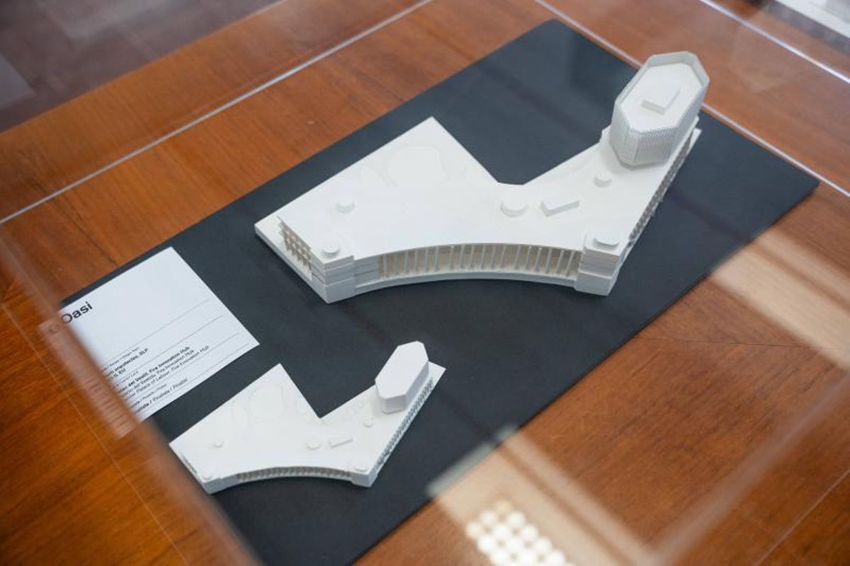 Uno de los cuatro proyectos finalista del lote del Palau del Vestit, obra de Bach arquitectes, SLP y SO-IL EU, titulada Oasi.