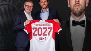 Harry Kane, presentado como jugador del Bayern hasta 2027.