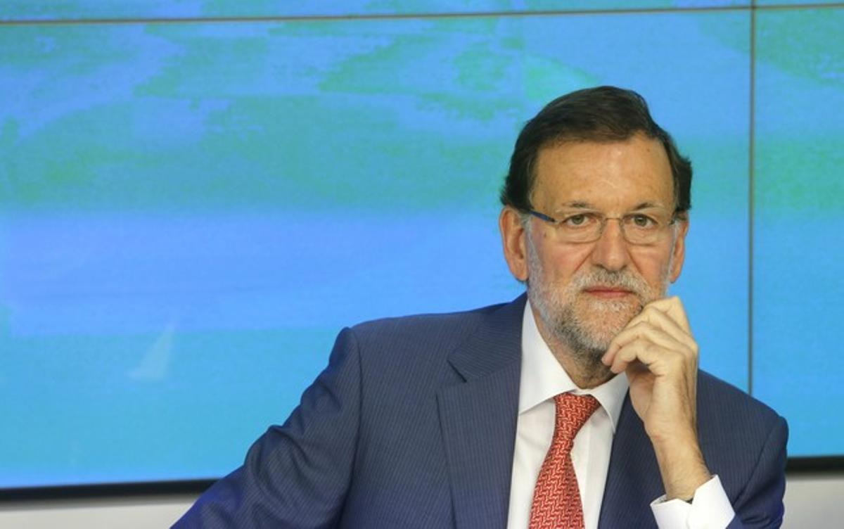 Mariano Rajoy, en la reunió de l’executiva nacional del PP, aquest dilluns.