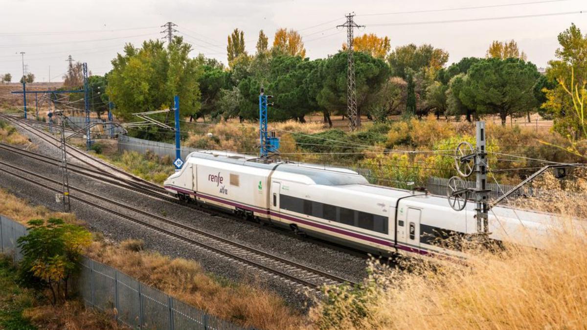 Un tren d’alta velocitat, en plena circulació.  | JORDI V. POU