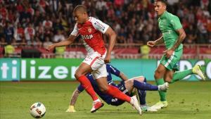 Mbappé, durante un partido contra el Saint-Etienne de la pasada temporada.