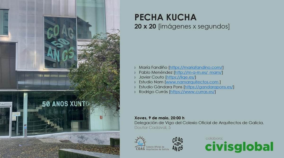 Cartel de la presentación Pecha Kucha de esta tarde.