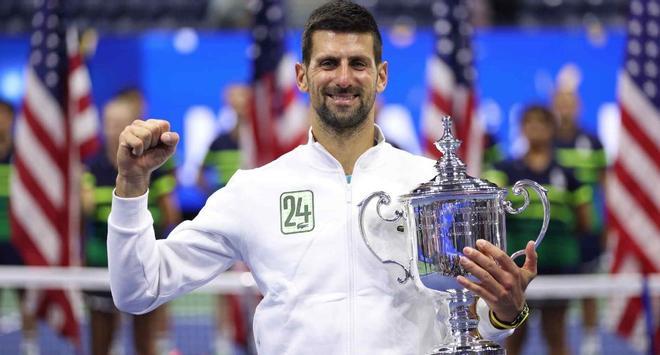 Novak Djokovic llegó a 24 títulos de Grand Slam. 5 de noviembre de 2023. Novak Djokovic venció al ruso con parecida contundencia (6-3, 7-6 (5) y 6-3 en 3h16) para obtener su 24º título en la máxima categoría de torneos (cuarto en Nueva York) e igualar el récord absoluto de la australiana Margaret Court.