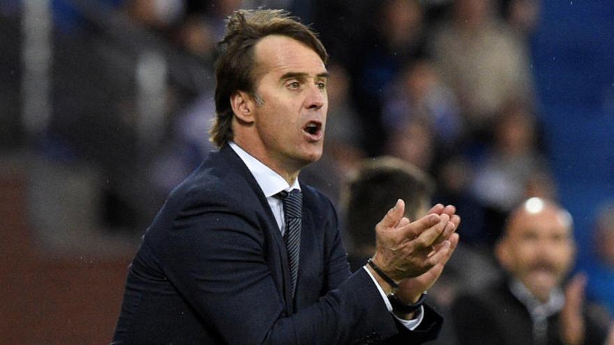 Lopetegui anima a sus jugadores en Mendizorroza