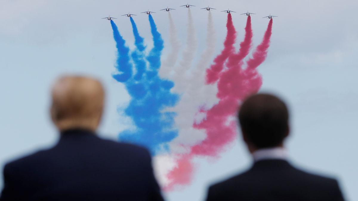 Macron y Trump participan en el 75 aniversario del Desembarco de Normandía.