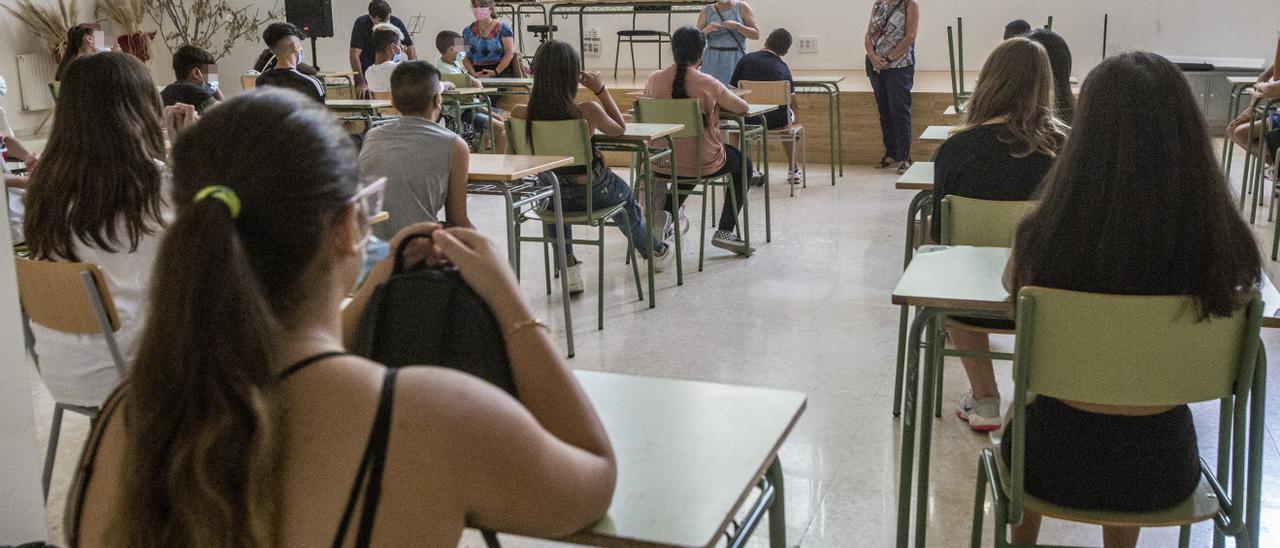 Acto de bienvenida al alumnado de primero de la ESO en un instituto de la provincia el curso pasado