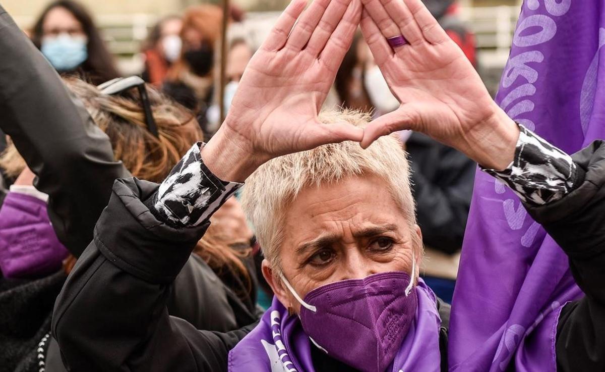 Manifestación feminista en Bilbao con motivo del Día de la Mujer.