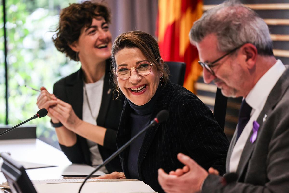 La actriz Emma Vilarassau durante su homenaje en el Ayuntamiento de Sant Cugat