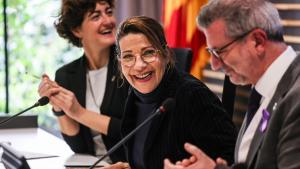 La actriz Emma Vilarassau durante su homenaje en el Ayuntamiento de Sant Cugat