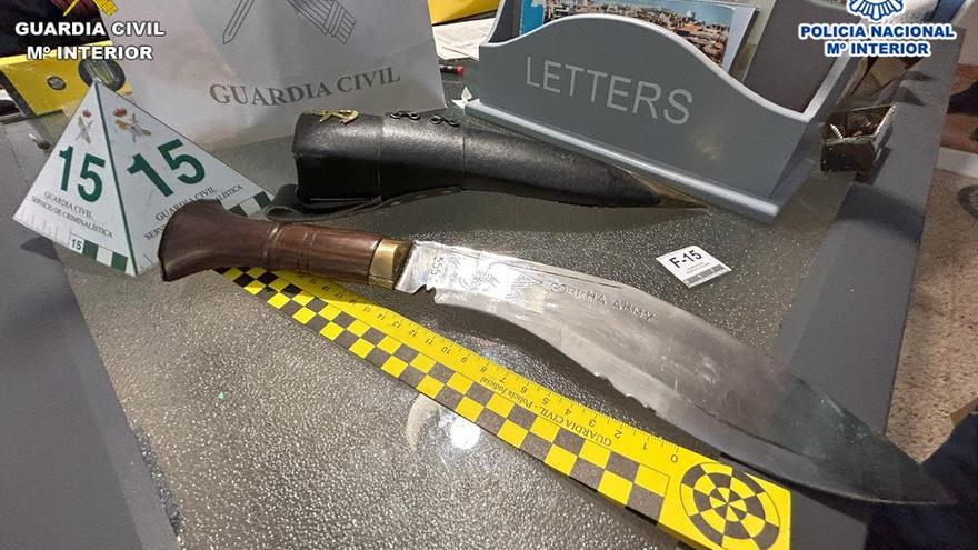 Machete robado que ha sido recuperado.
