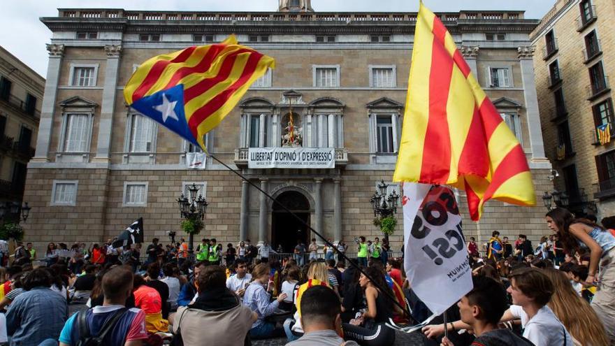 Manifestación de estudiantes para protestar por la sentencia del procés.