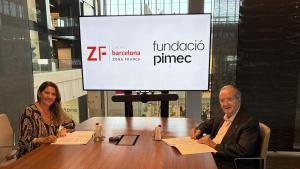 Blanca Sorigué, directora general del Consorci de la Zona Franca de Barcelona (CZFB), i Josep González, president de la Fundació Pimec