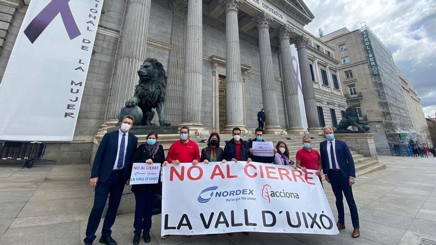 La lucha de los trabajadores de Nordex contra el despido colectivo en la Vall llega al Congreso de los Diputados