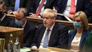 El primer ministro británico, Boris Johnson, durante una sesión en la Cámara de los Comunes.