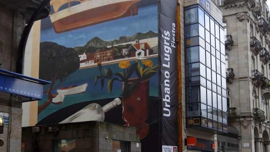 El mural, en la fachada que ocupaba en Príncipe. // R. Grobas