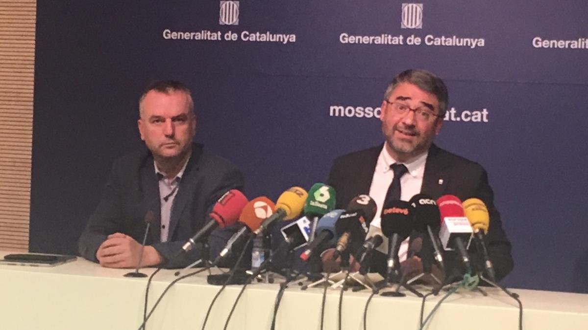 Rueda de prensa de los Mossos d'Esquadra, este martes.