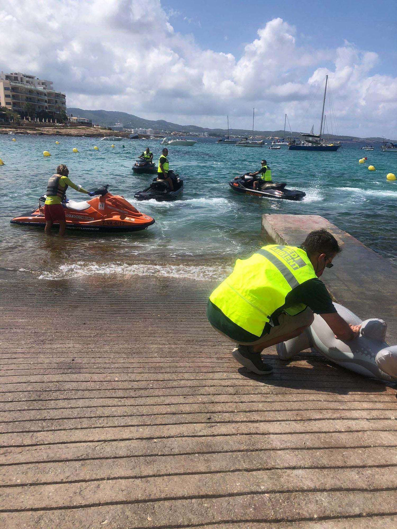 Simulacro de emergencia del servicio de socorristas de Sant Antoni