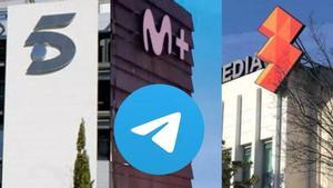 Sedes de Atresmedia, Mediaset y Movistar Plus+.