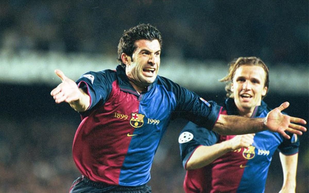 Figo, durante su etapa en el FC Barcelona