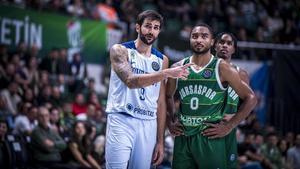Ricky Rubio, a la izquierda, y Brandon Childress durante un encuentro.