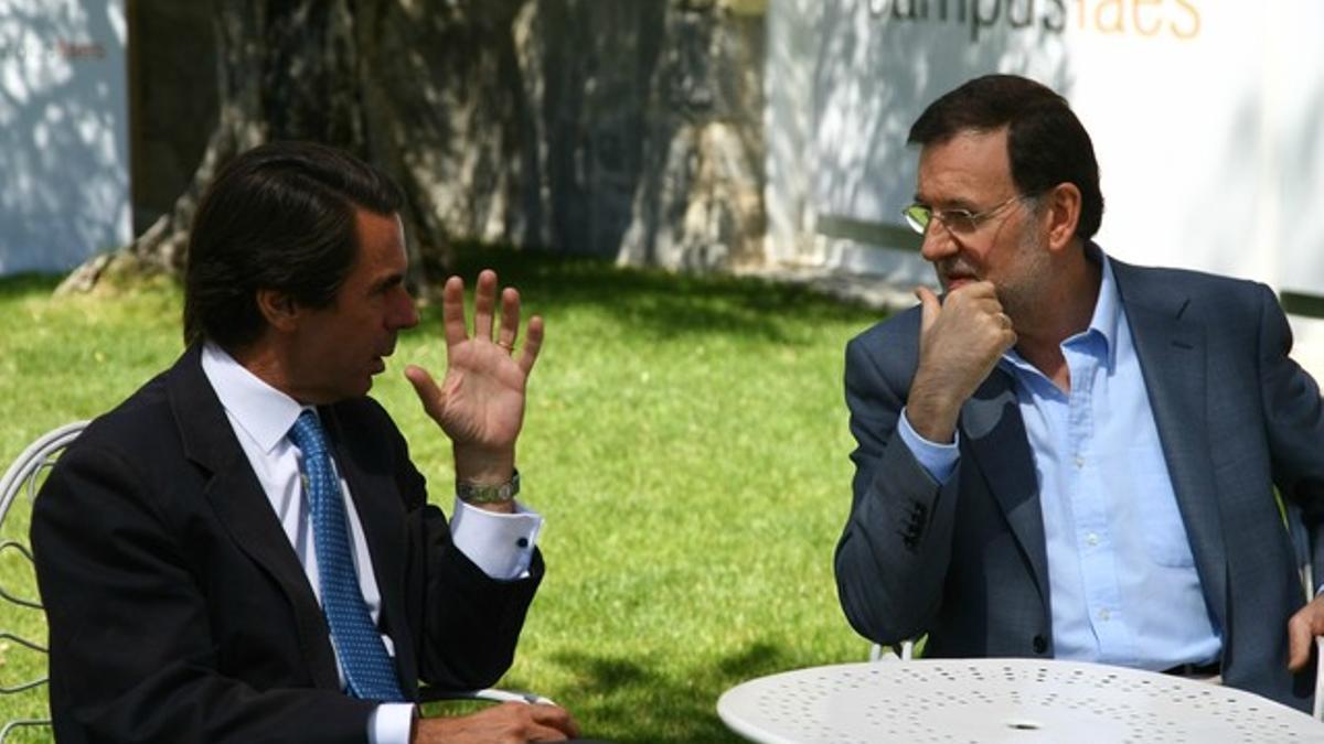 Aznar y Rajoy, en Navacerrada, hoy.
