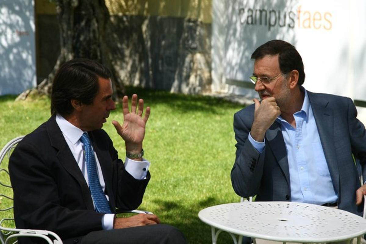 Aznar y Rajoy, en Navacerrada, hoy.