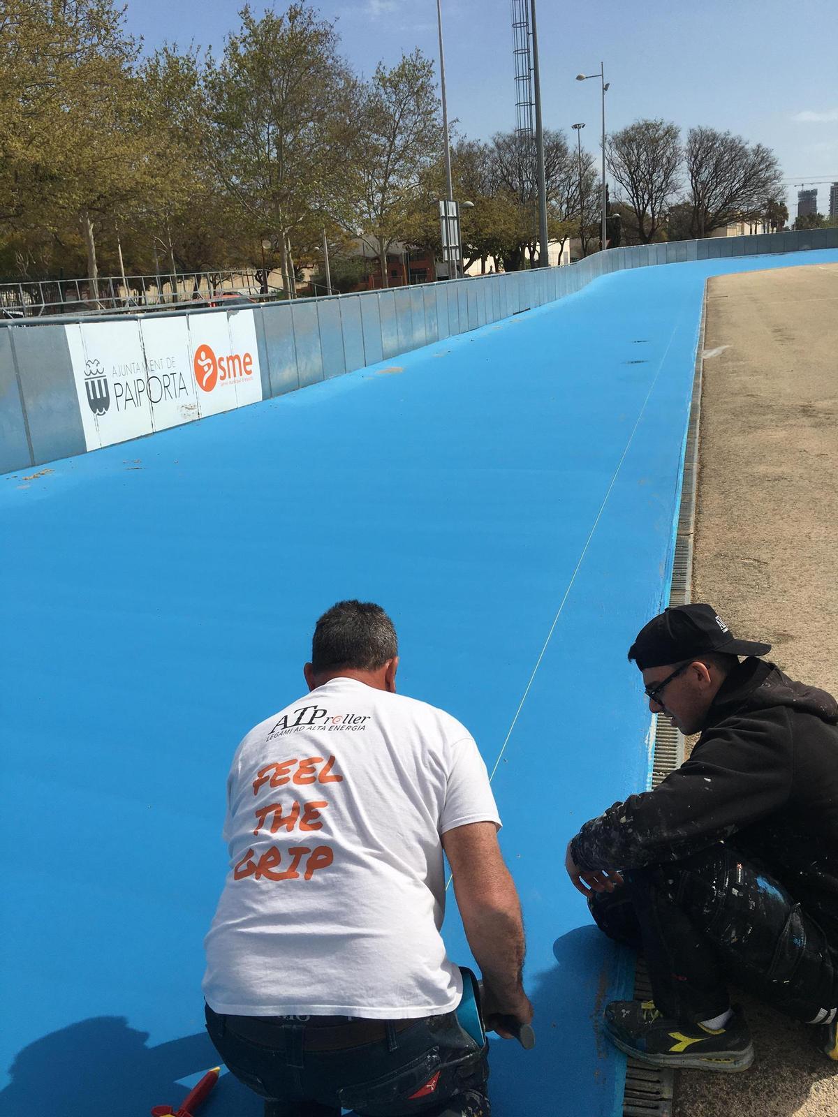 Reconstrucción de la pista de patinaje de Paiporta.