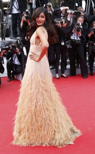 Freida Pinto en la alfombra roja de Cannes