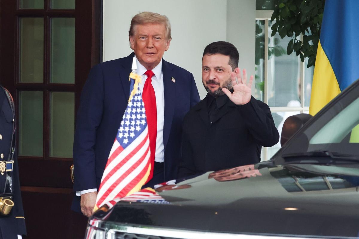 18/08/2025 El presidente de Estados Unidos, Donald Trump, recibe al ucraniano Volodímir Zelenski