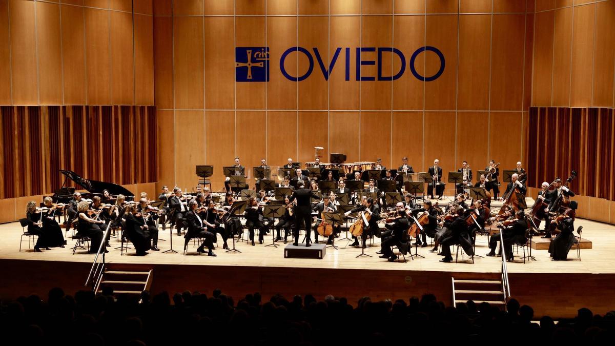 Oviedo Filarmonía durante una actuación en el Auditorio.