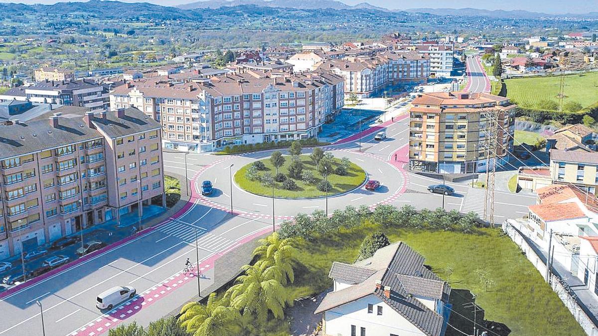 Recreación de la rotonda que sustituirá al cruce semafórico.