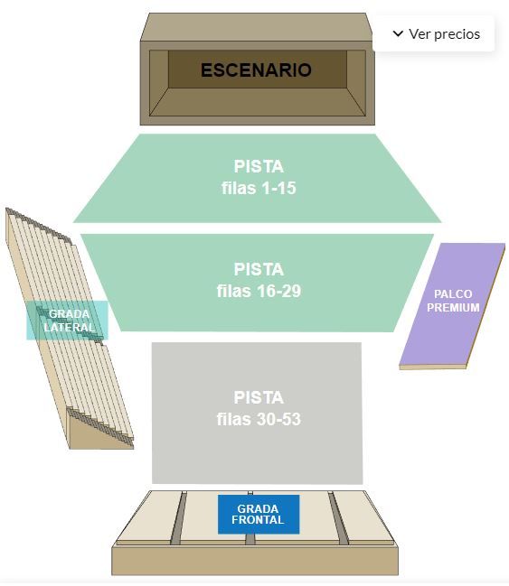 Mapa entradas concierto Joaquín Sabina en Palma