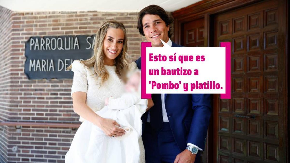 María Pombo y Pablo Castellanos en el bautizo de Martín