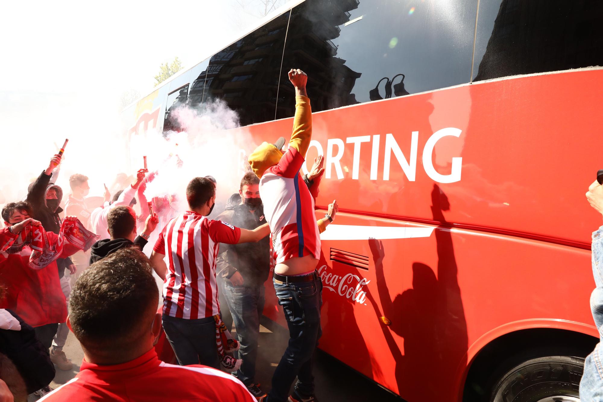 Así fue la llegada del Sporting al Molinón