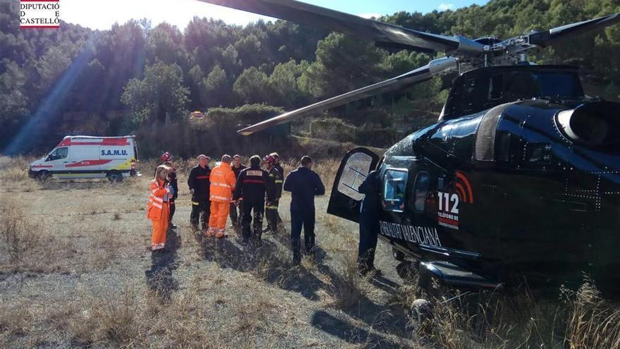 Herido un camionero en accidente en un camino rural de Morella