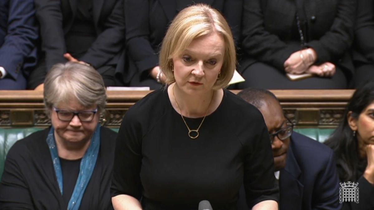 Liz Truss en la Cámara de los Comunes.