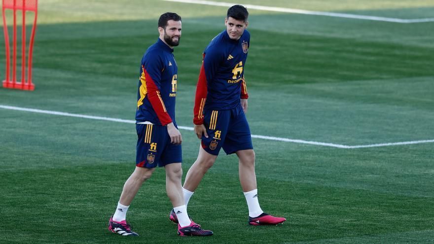 Nacho y Morata, en una sesión de trabajo en Las Rozas.