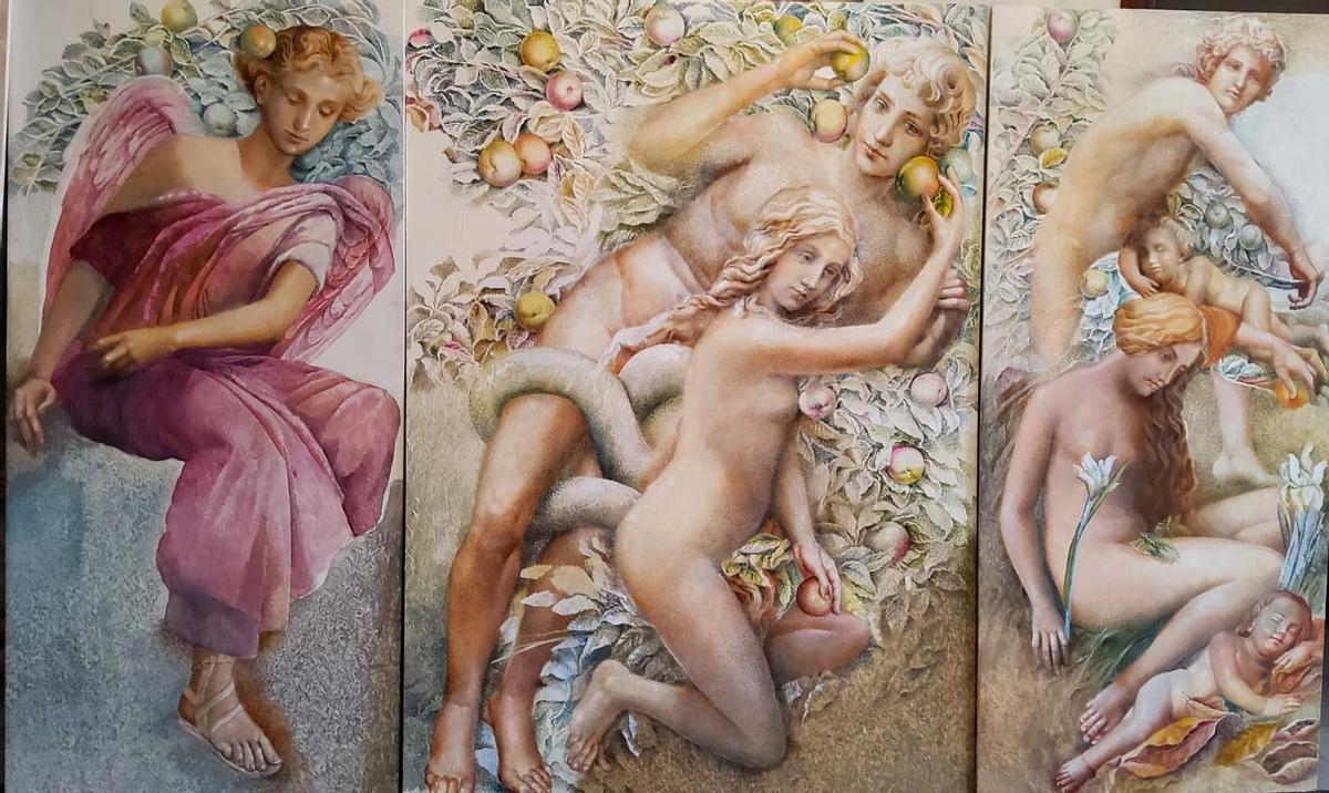 La técnica empleada es mediante veladuras al óleo.