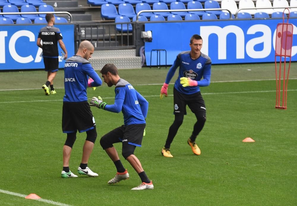 Sesión en Riazor para el duelo con el Levante