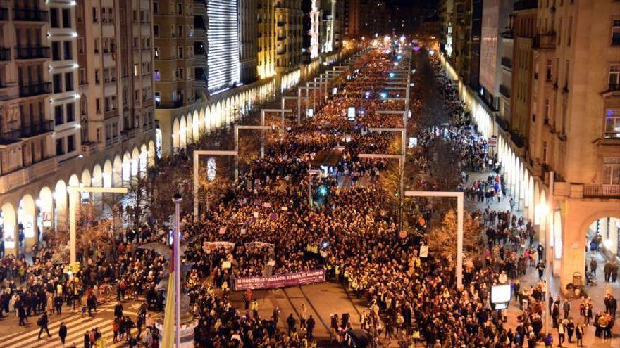 Imagen de la manifestación del 8M en Zaragoza en 2019.