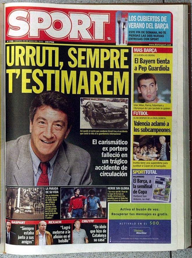 2001 - Urruti fallece en un trágico accidente de tráfico
