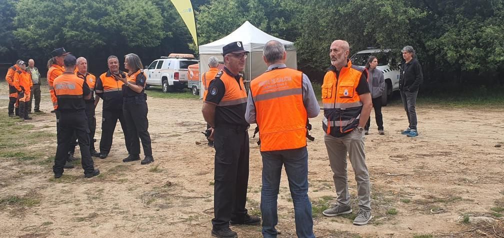 Las imágenes del simulacro contra incendios forestales en Moaña