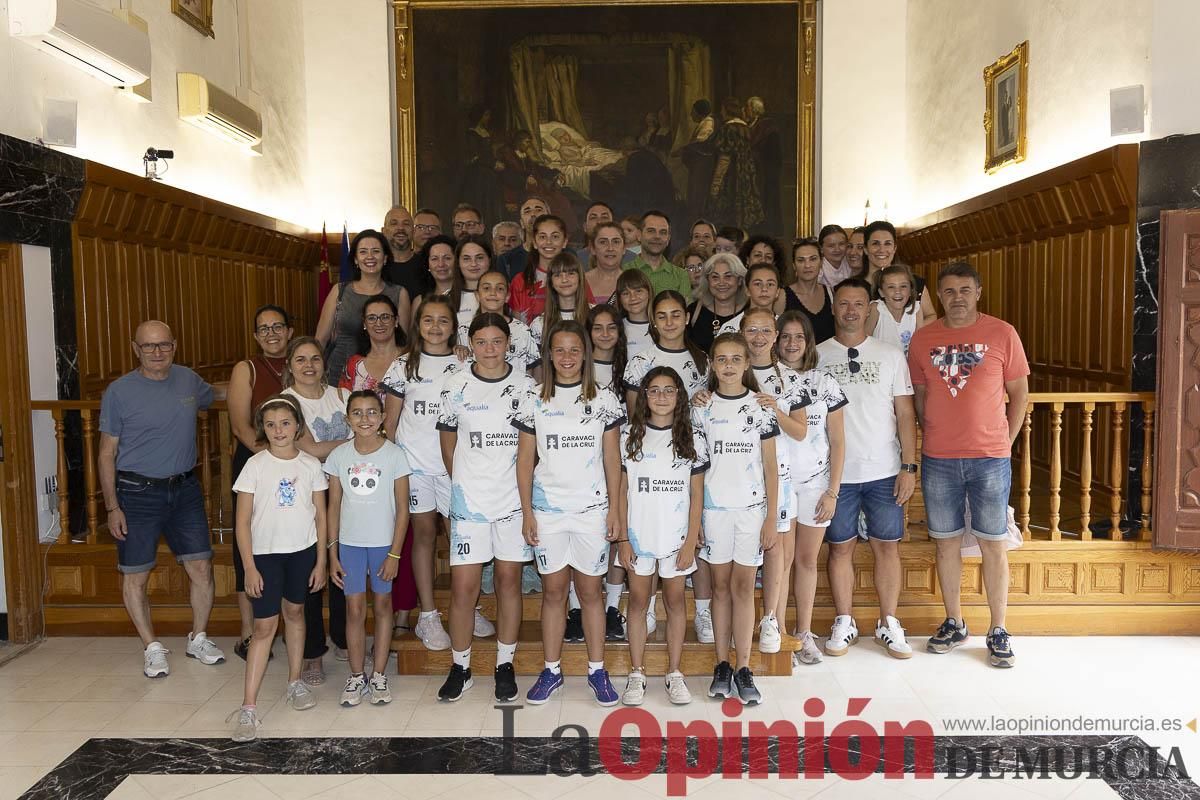 Recepción de los equipos de fútbol de las Escuelas Municipales de Caravaca que han conseguido ascenso